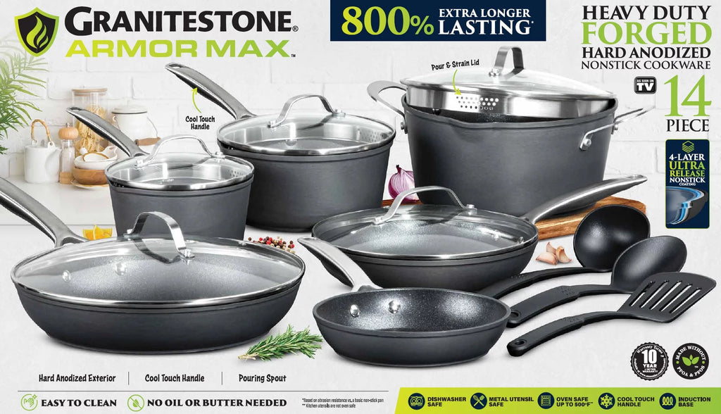 14pc Hard Anodized Cookware Set J778