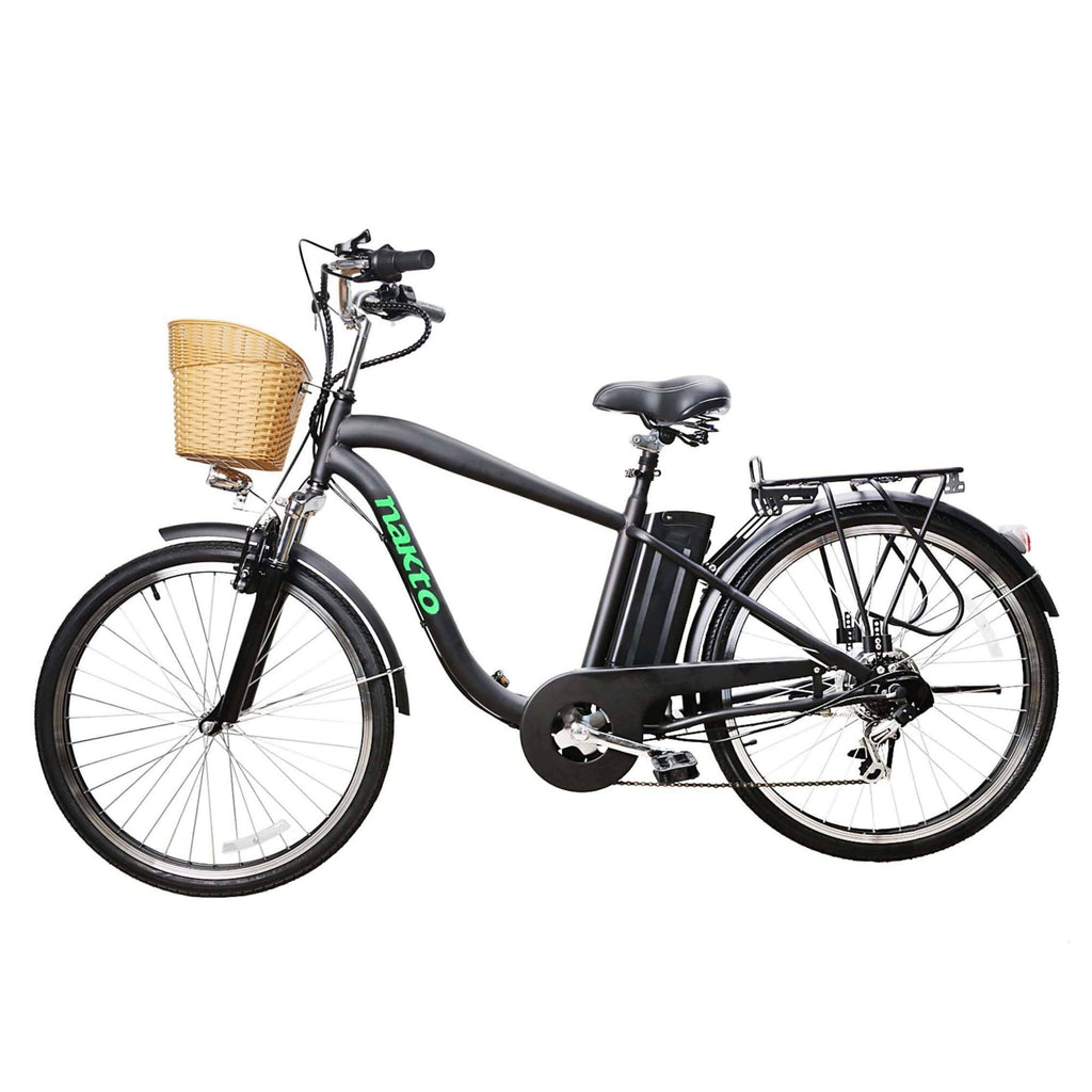 City Electric Bicycle 26x22 Camel Black with Plastic Basket U45887