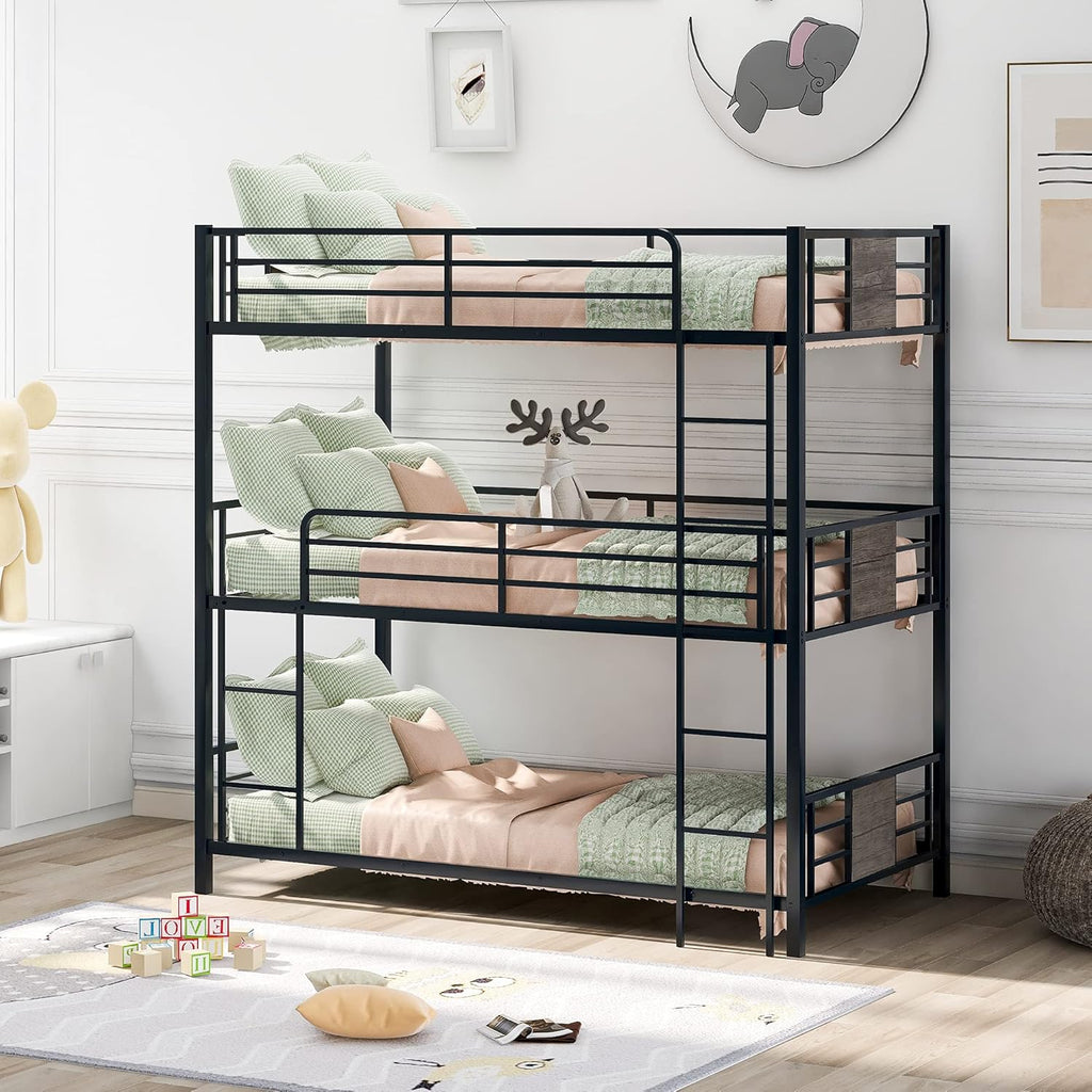 Twin Loft Bed with Slide and Storage Staircase Grey K70471