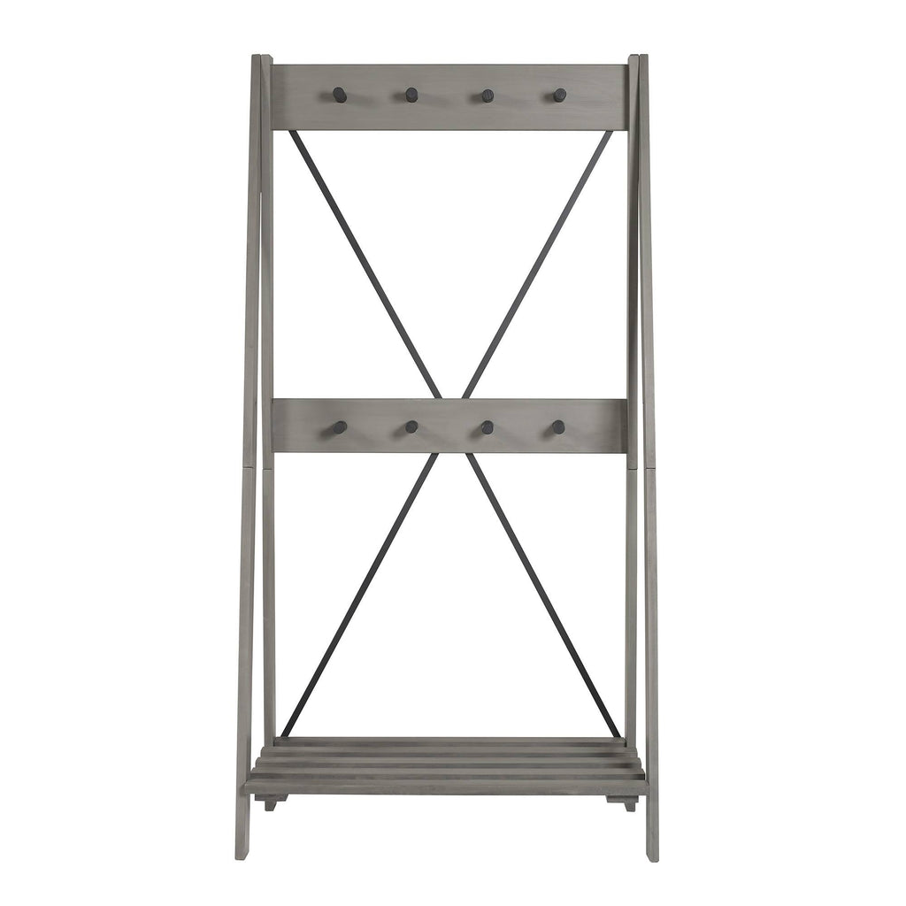 Grey Solid Wood Hall Tree C7826