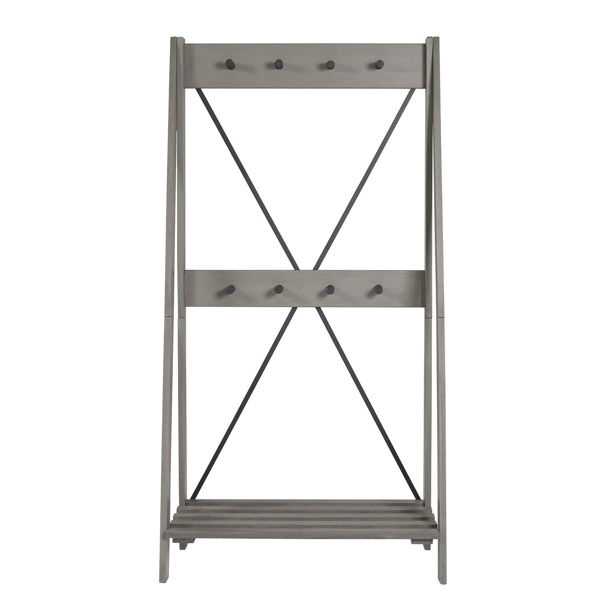 Grey Solid Wood Hall Tree C7826
