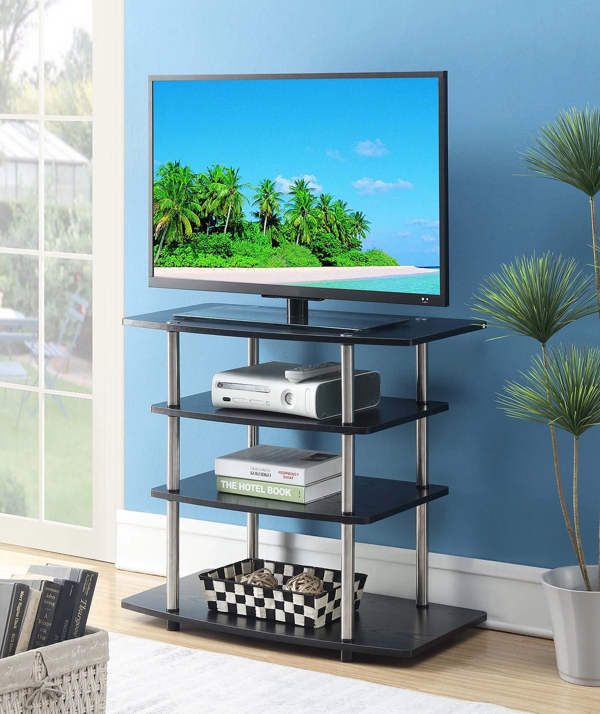 Black Highboy TV Stand Y4163