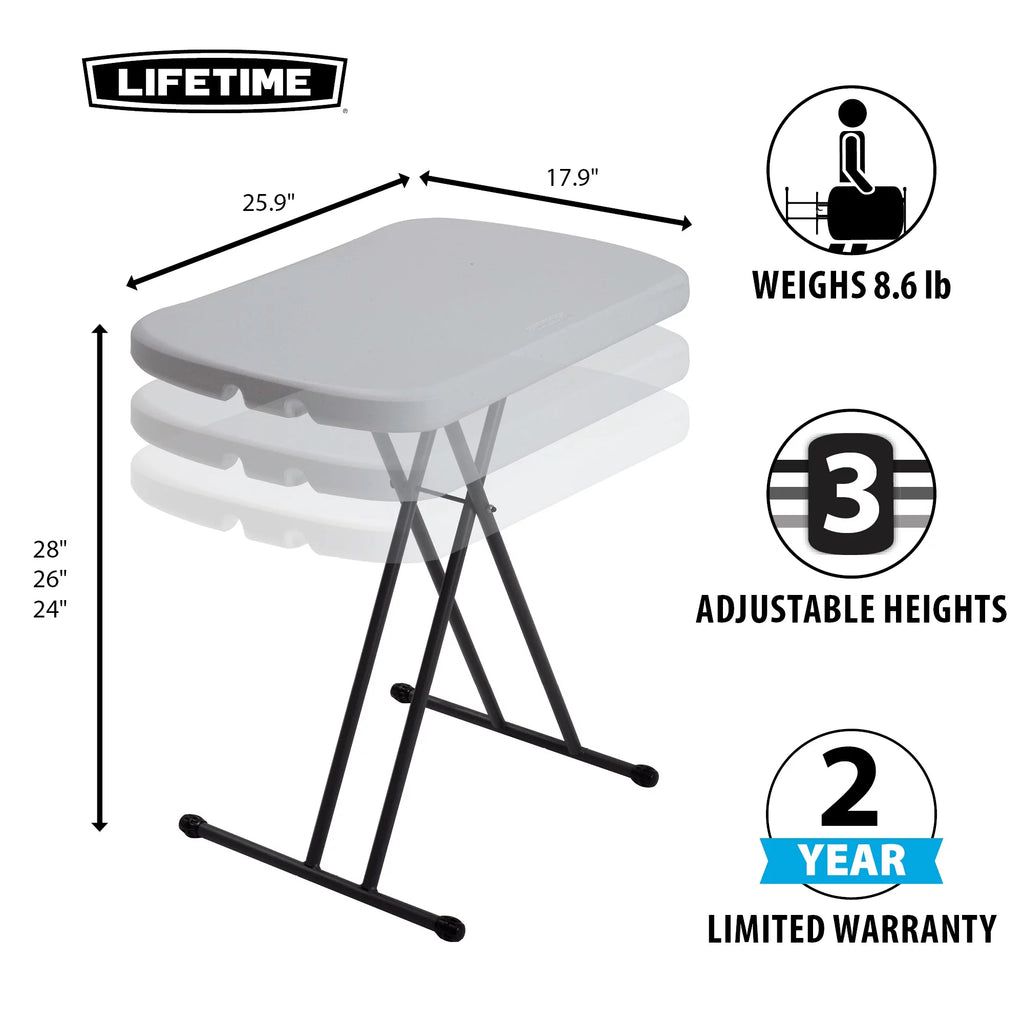26 inch Rectangle White Granite Table E889532