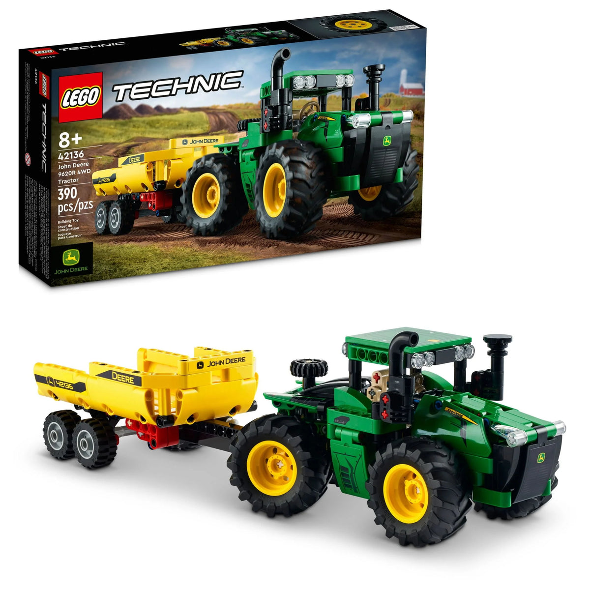 4WD Tractor Toy Building Toy with Trailer Y6656