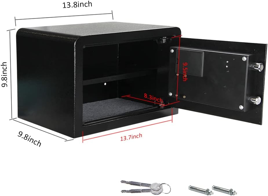 Black Steel Fingerprint Safe Box O4956