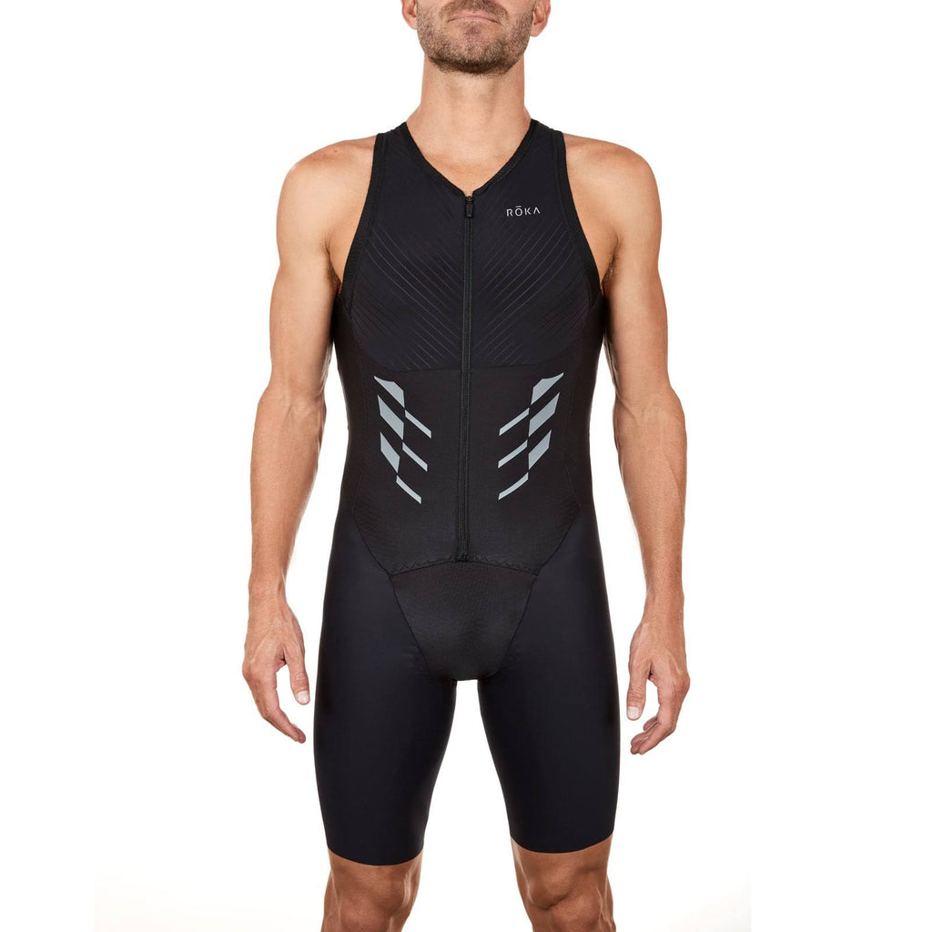 Black Sleeveless Tri Suit T446