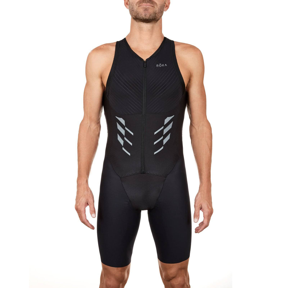 Black Sleeveless Tri Suit T446