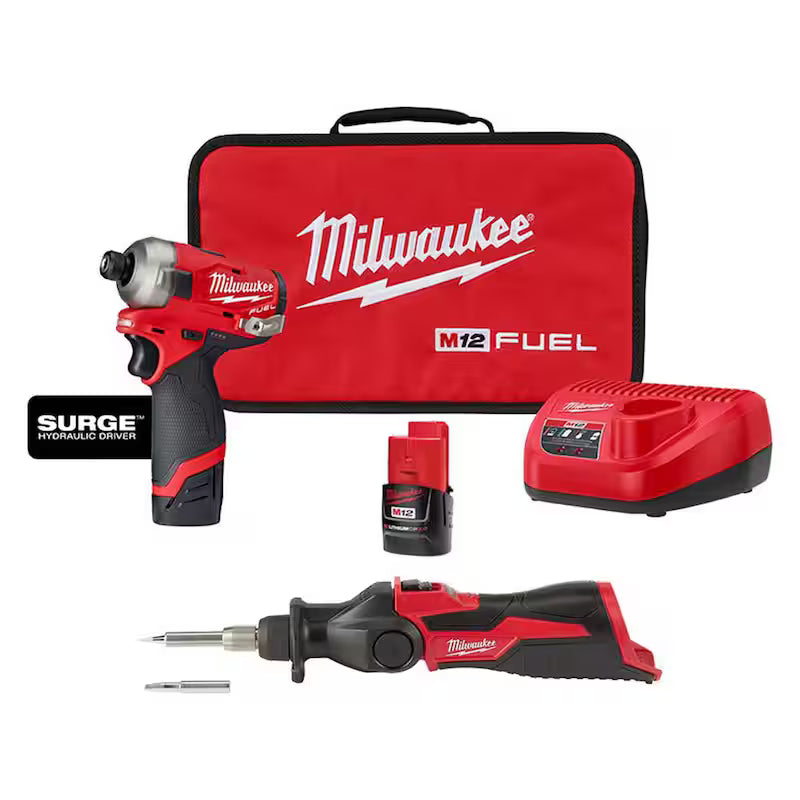 12-Volt Lithium-Ion 1/4 in. Cordless Hex Impact Driver Compact Kit G7622