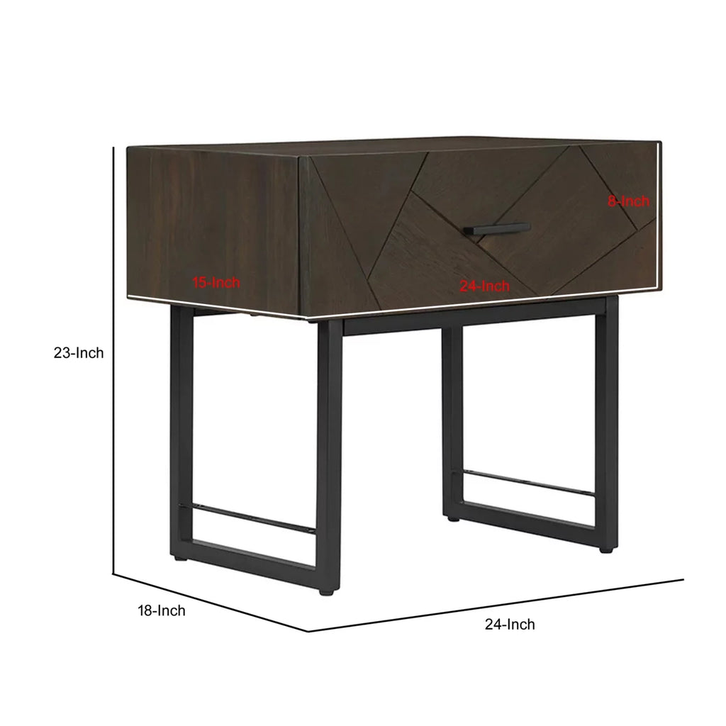 24 Inch Nightstand with One Drawer W38871