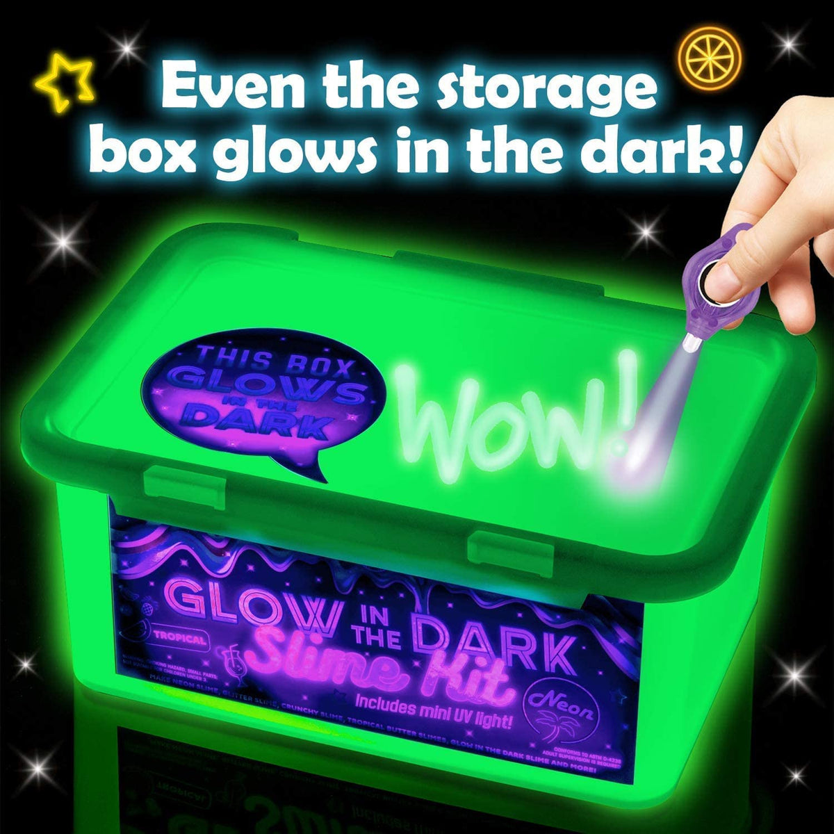 Glow in The Dark Slime Kit, 39 Piece Kit with Glitter S3550