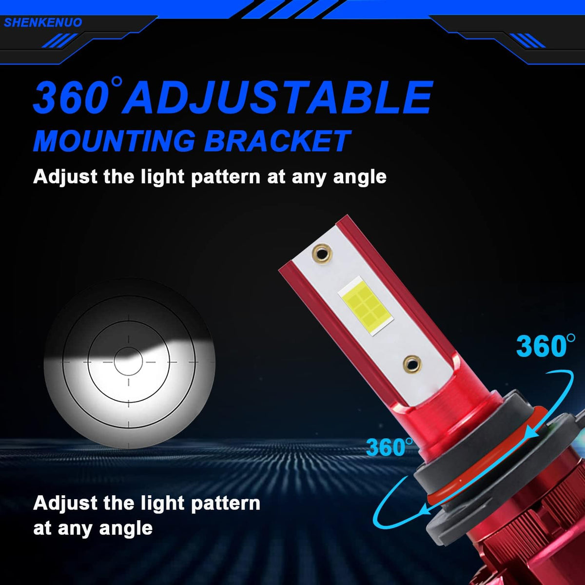 9005/HB3 High Beam + H11 Low Beam LED Headlight Bulbs Pack of 4 V631