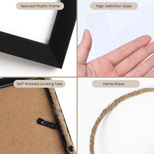 2 Pack Black 3 Openings Vertical Hanging Photo Frame Set for 5x7 inch Pictures S6256