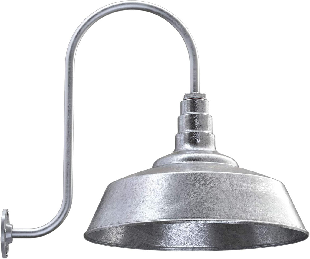 Gooseneck Barn Light Matte Black with Brass Interior X40825