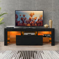 White and Black TV Stand with LED Lights G208
