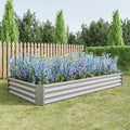 Metal Raised Garden Bed Outdoor for Vegetables Flowers Herb U36090