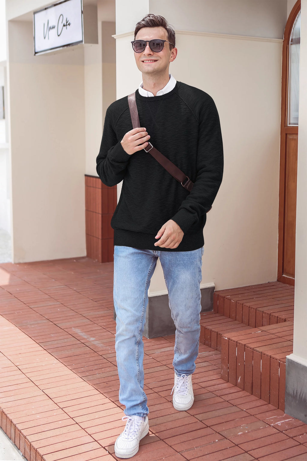 Cotton Rib Knit Crewneck Sweater K17447