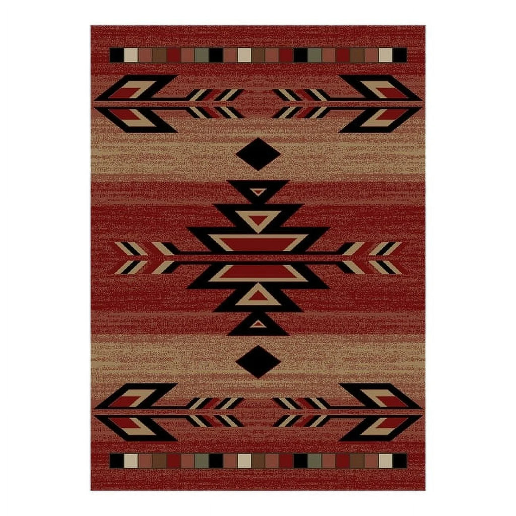 Black 7'10" x 9'10" Polypropylene Geometric Area Rug F41407