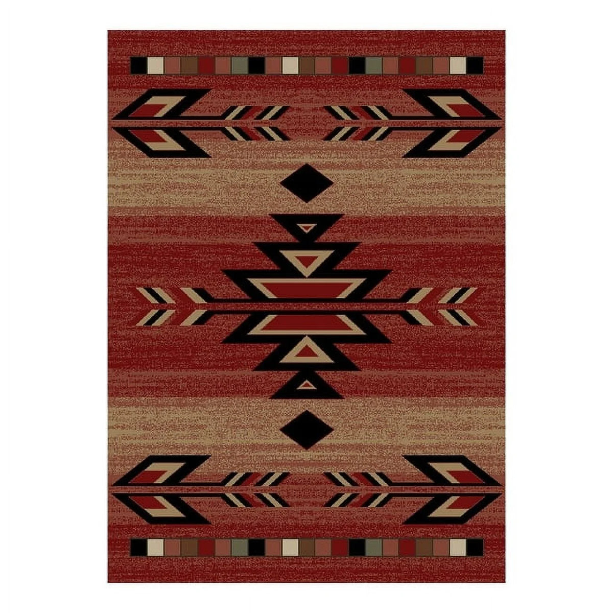 Black 7'10" x 9'10" Polypropylene Geometric Area Rug F41407