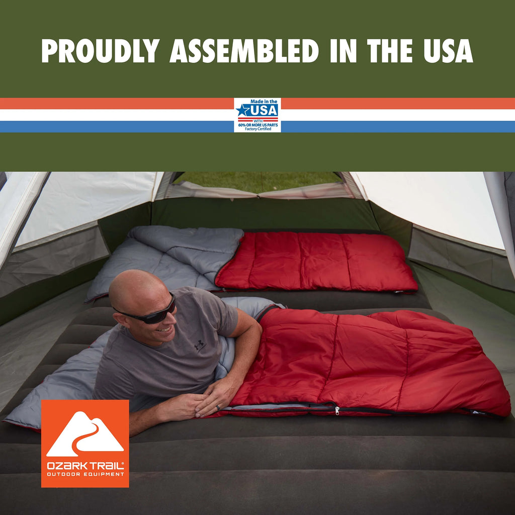 50-Degree Warm Weather Rectangular Sleeping Bag, Red, 33x75 L565712