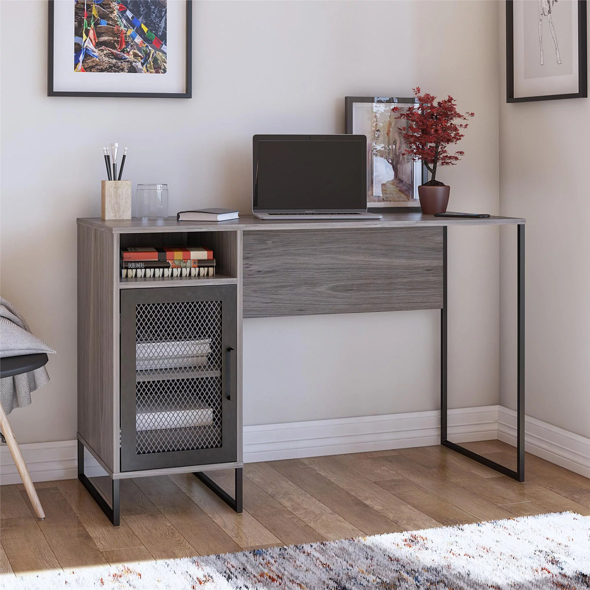 Gray Oak Computer Desk P8769