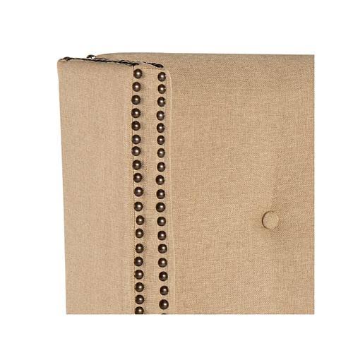 Navy Linen Tufted Winged Headboard Queen B21887