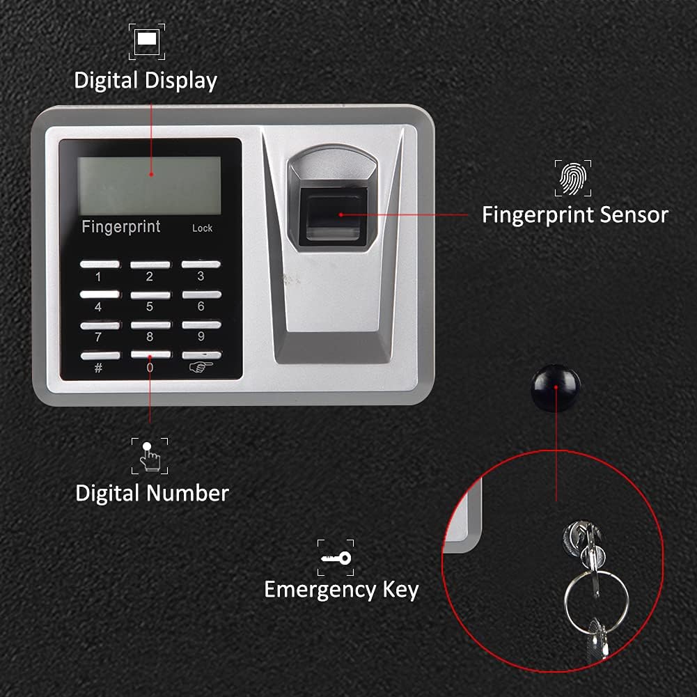 Black Steel Fingerprint Safe Box O4956