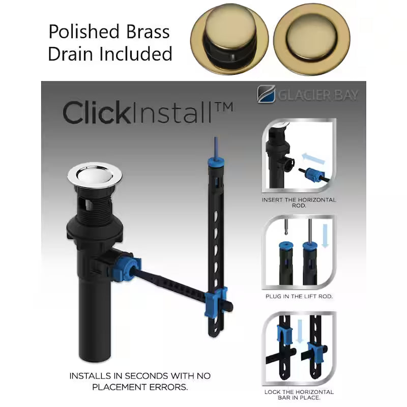 8 in. Widespread Double-Handle High-Arc Bathroom Faucet in Polished Brass T717556
