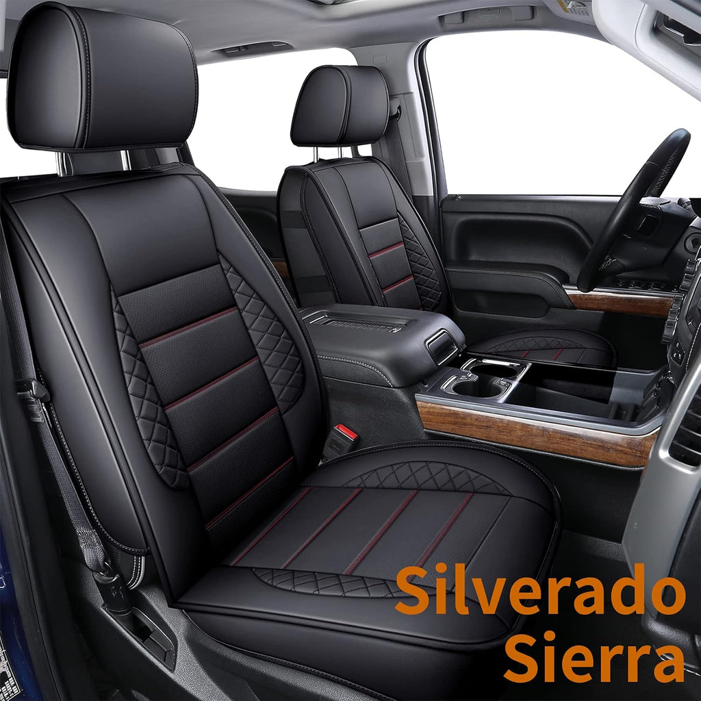 Black 2 pcs Water Proof Faux Leather Seat Covers L9007