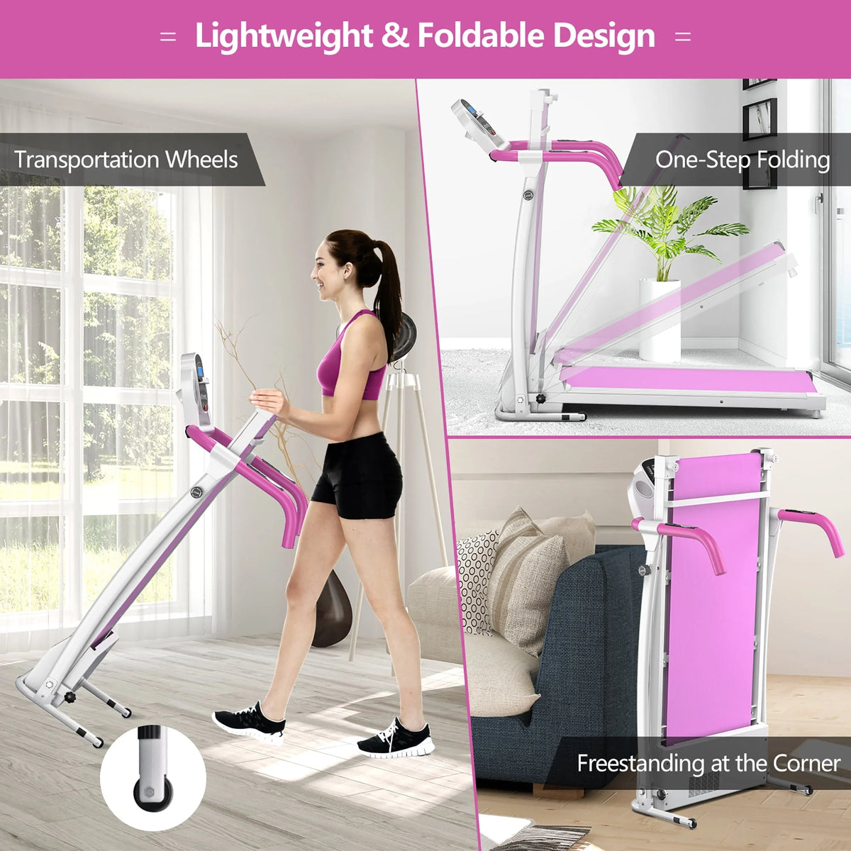800W Folding Electric Treadmill K69266