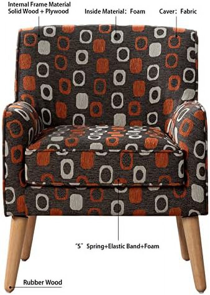 Grey Pattern Linen Fabric Accent Chair F82798