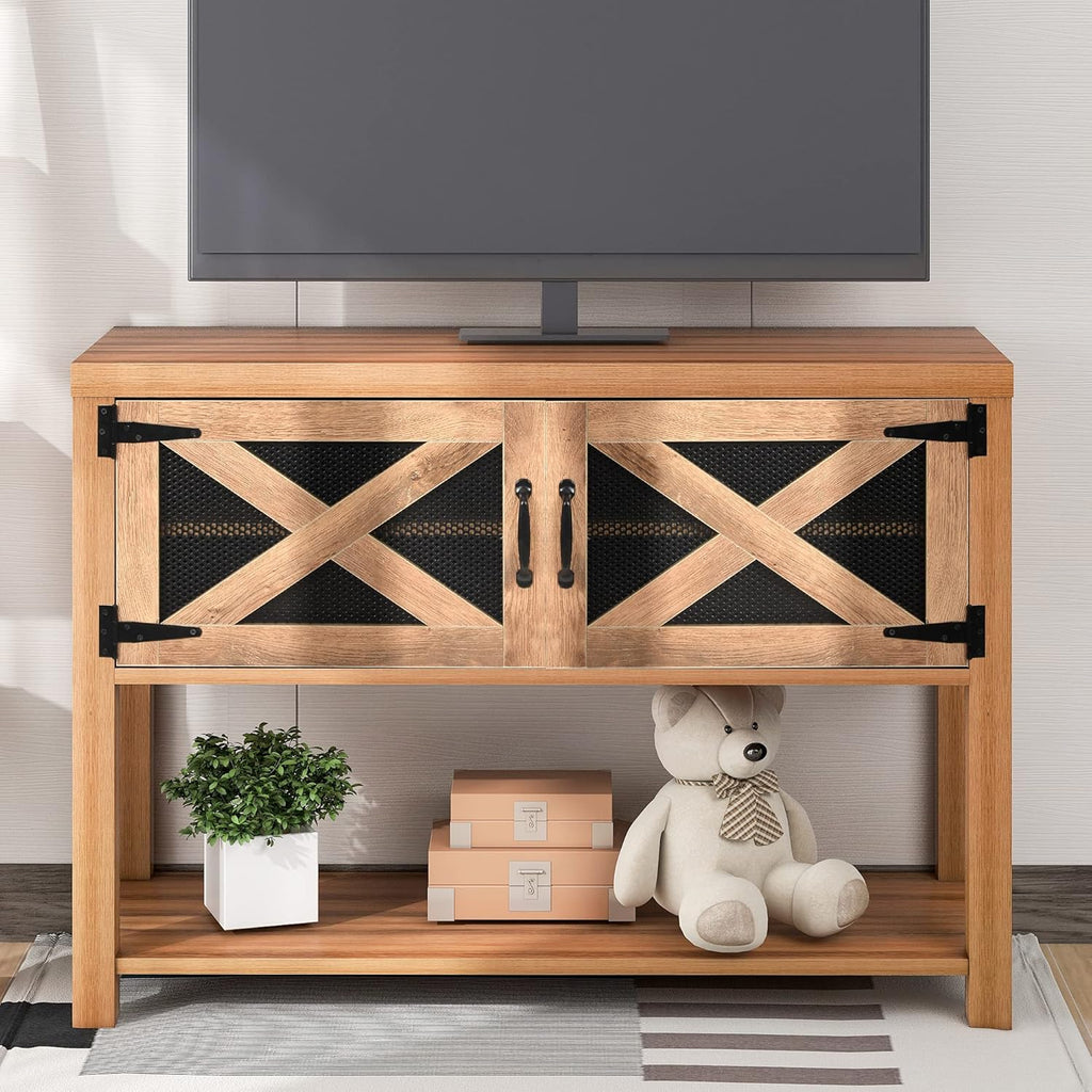Espresso Wood Console Table with 2 Drawers, 2 Cabinets, 1 Shelf P40651