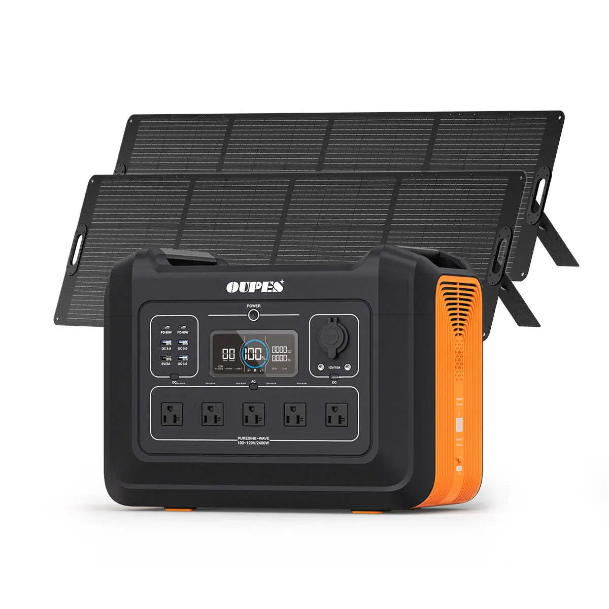 2400W 2232Wh Portable Power Station with 4 240W Solar Panels Z87601