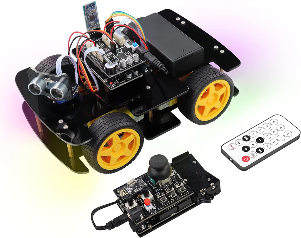 4WD Car Kit with RF Remote, Line Tracking, Obstacle Avoidance, Ultrasonic Sensor O2265
