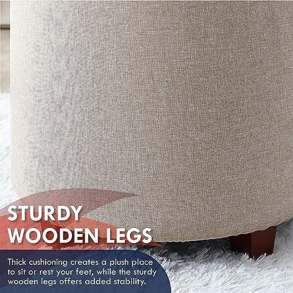 Round Velvet Ottoman with Lift Off Lid and Tray Lid G169424