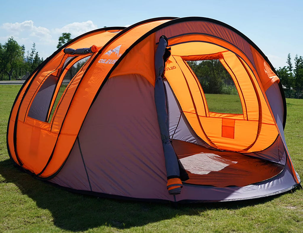 X-large Pop Up Dome Tent 5-6 Person with Carrying Bag Grey O788876