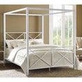 White Metal Canopy Bed Full W452