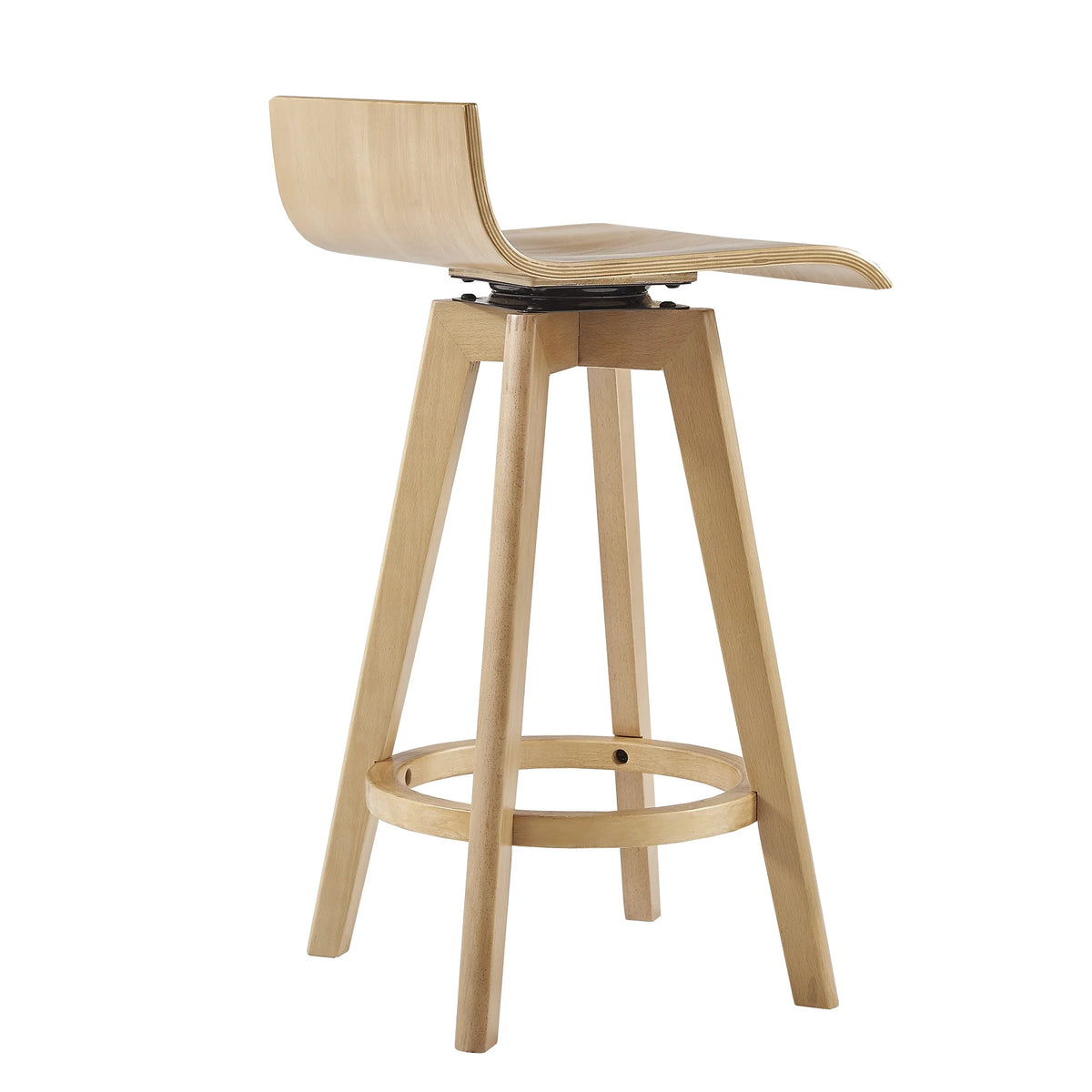 Set of 2 Natural Wood Swivel Counter Stool U67884