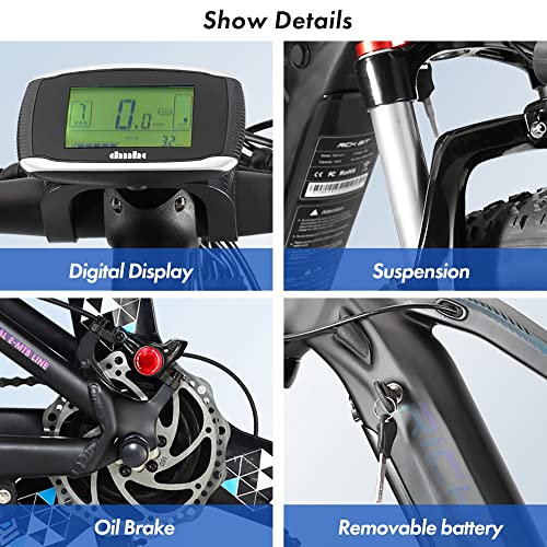 29inch Fat Tire Electric Mountain Bike with 500w 48v Removable Battery B9817
