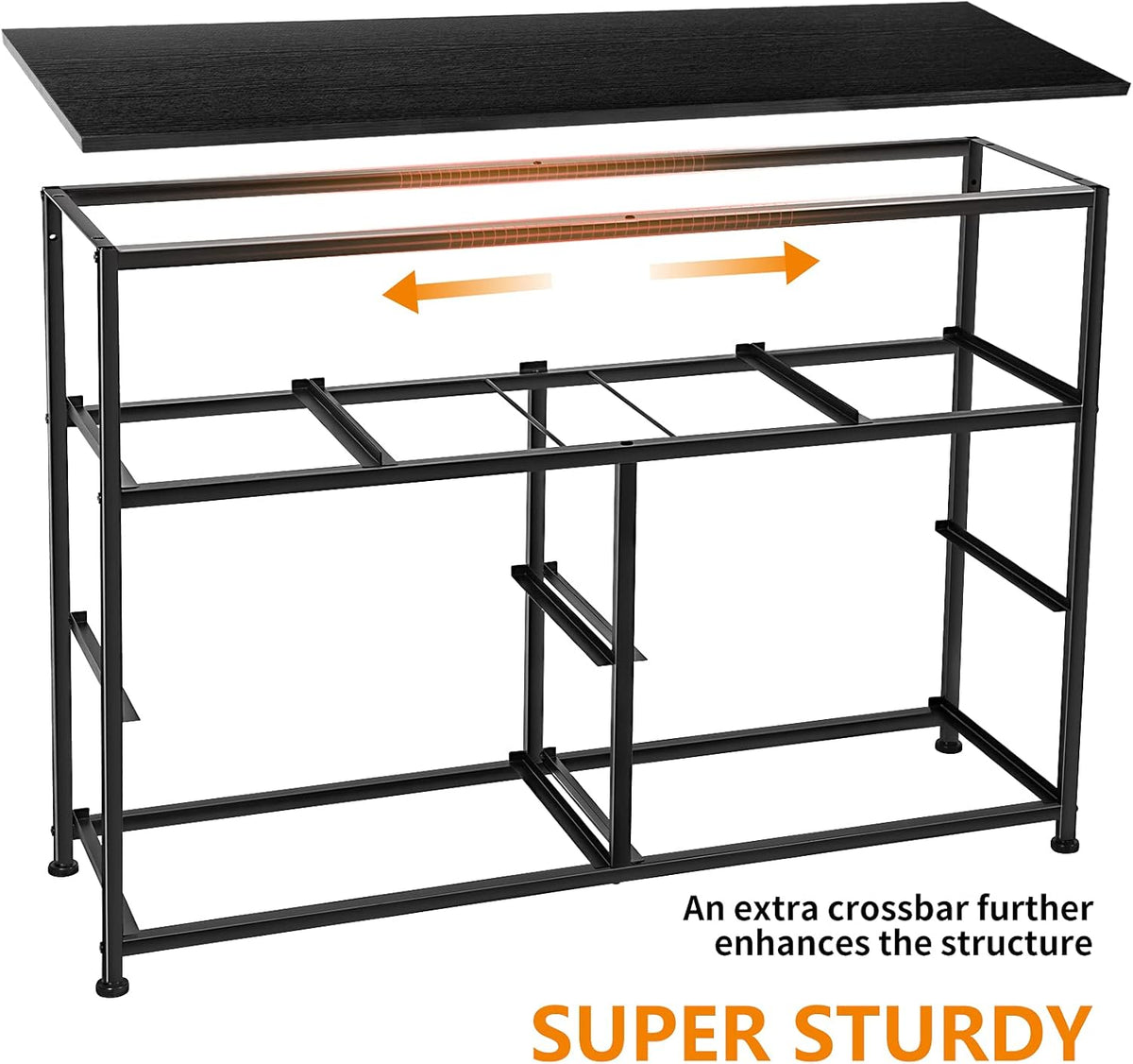 Black Gray 8 Drawer Steel Frame Wooden Top Dresser Y539600