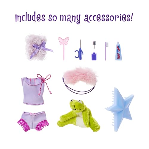 Fashion Doll with 2 Sets of Pajamas, Plush, and Accessories Y51734