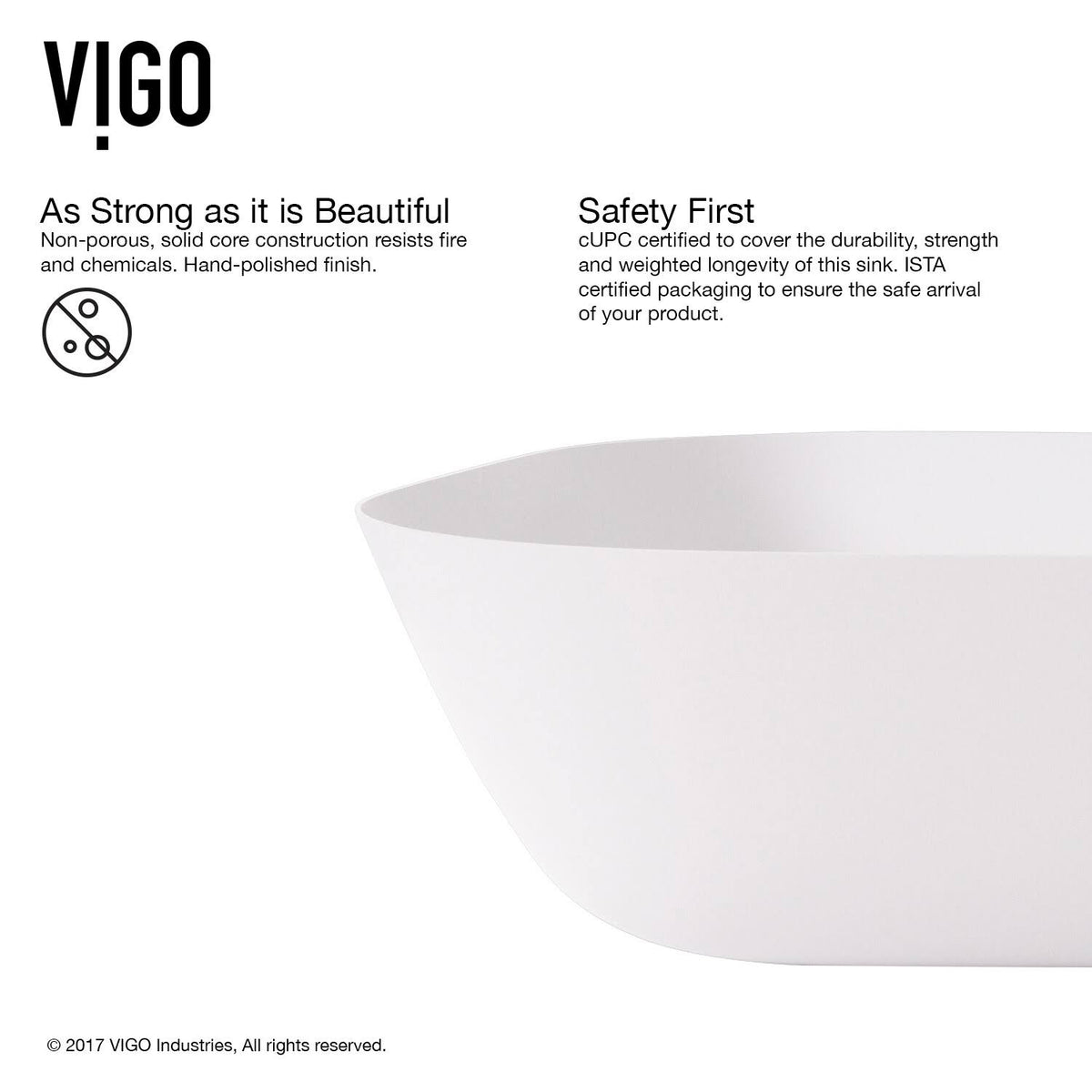 Matte Stone Vessel Bathroom Sink (White) Z785506