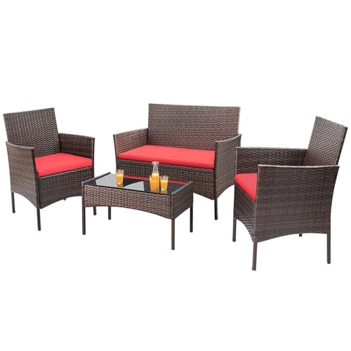 4 Pieces Rattan Wicker Patio Furniture Set M2174