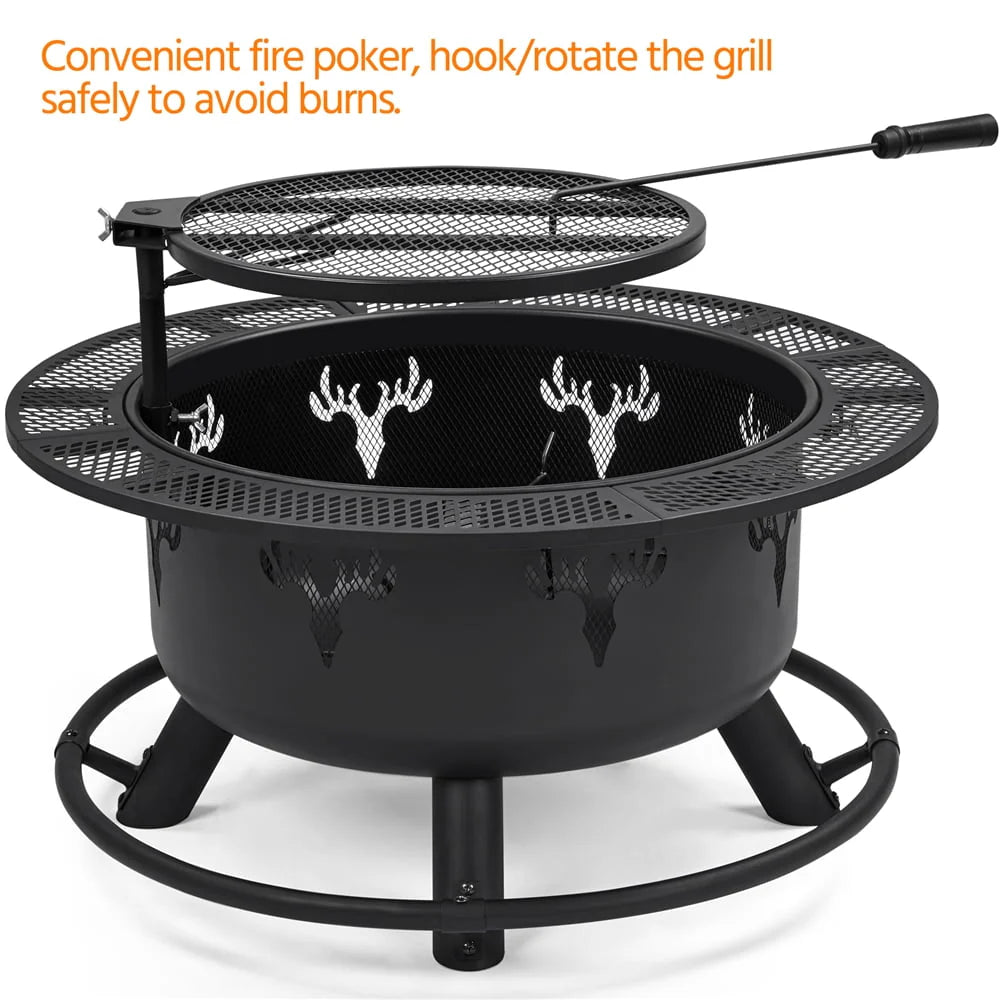 32” Round Wood Burning Fire Pit K359