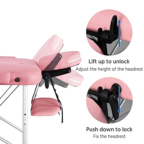 Black 28 Inch Wide Adjustable Folding Massage Table K2234