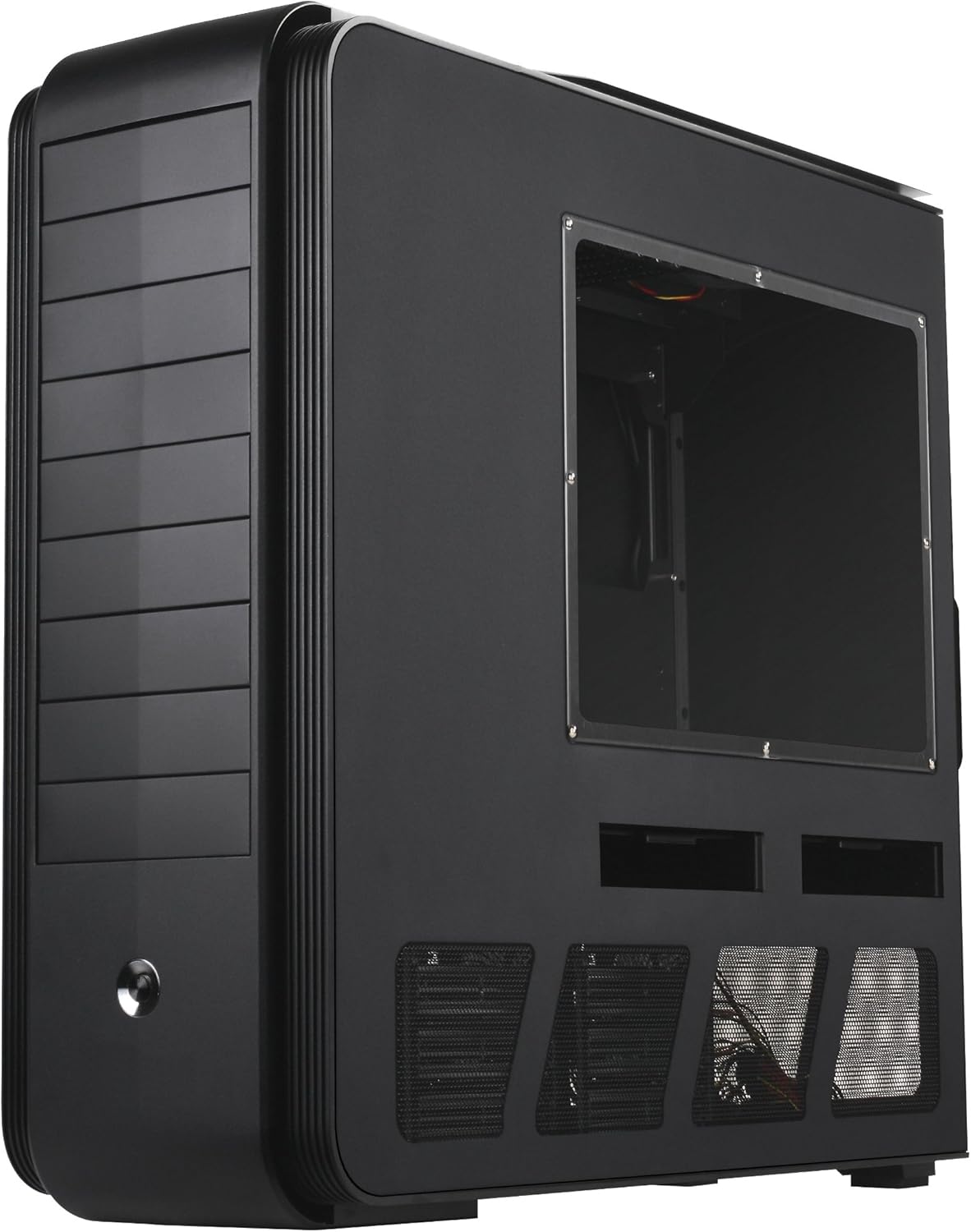 Black Aluminum front panel steel body ATX Mid Tower Computer Case X9579