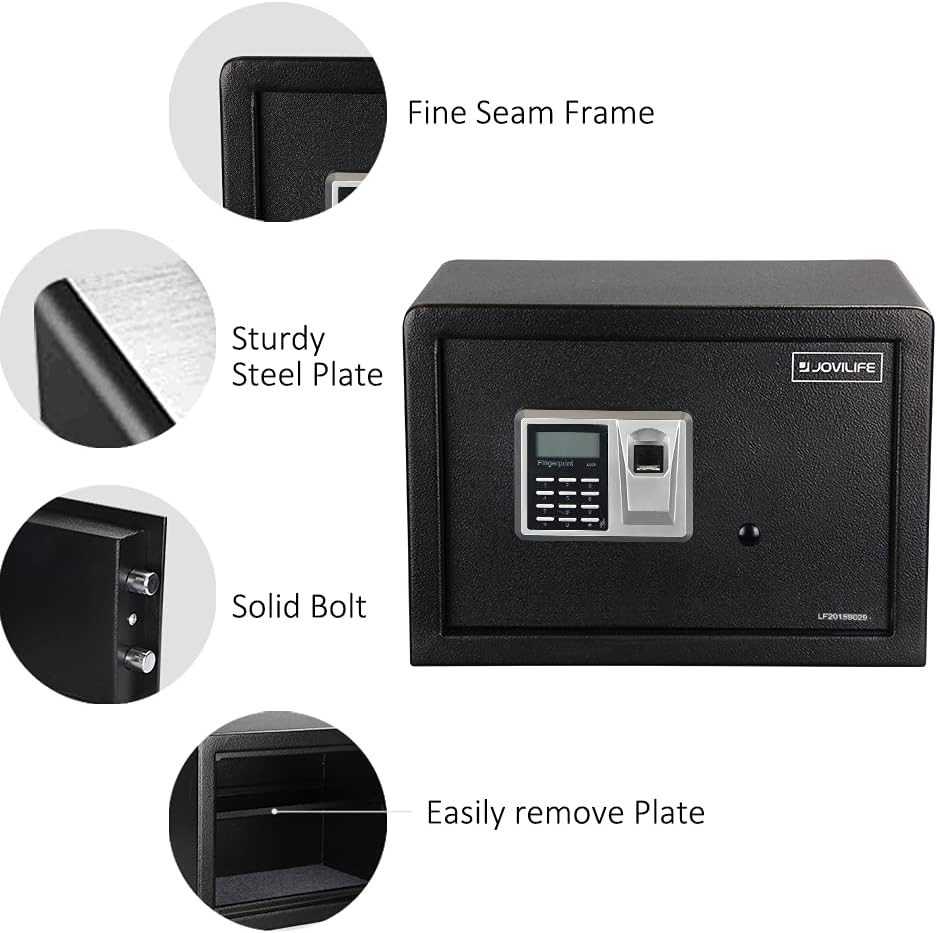 Black Steel Fingerprint Safe Box O4956