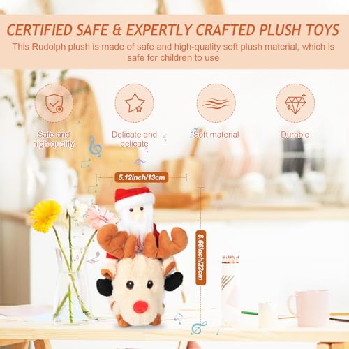 Singing Dancing Walking Reindeer Plush and Santa Claus Plush Toy R3957