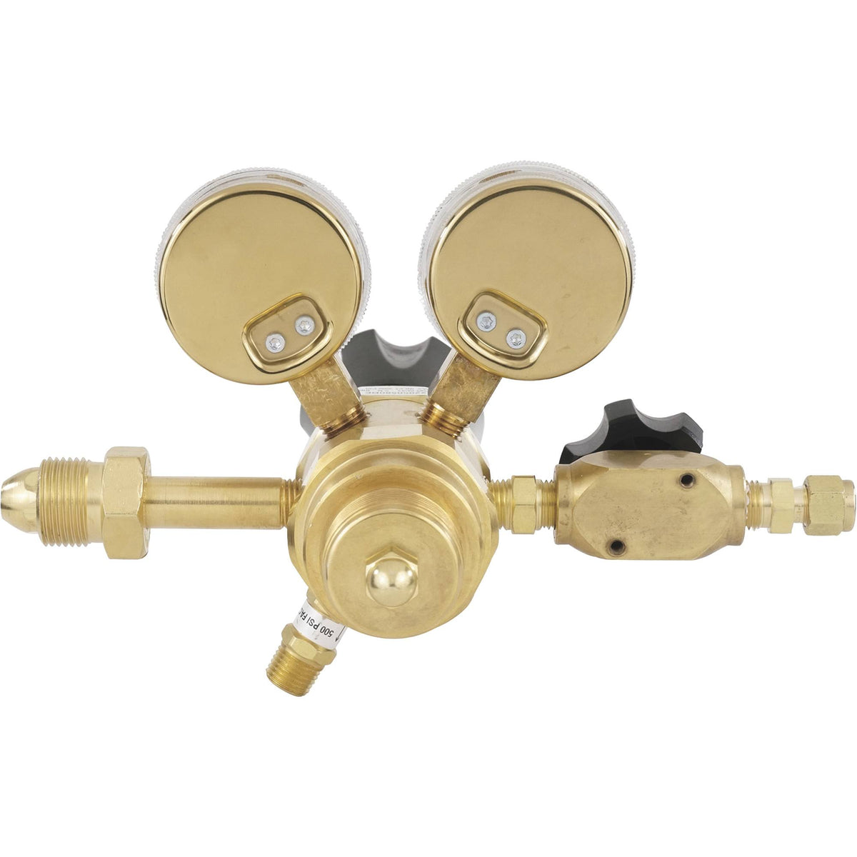 Brass 2-Stage Gas Lab Regulator, CGA 580, 0-50 PSI Y8492