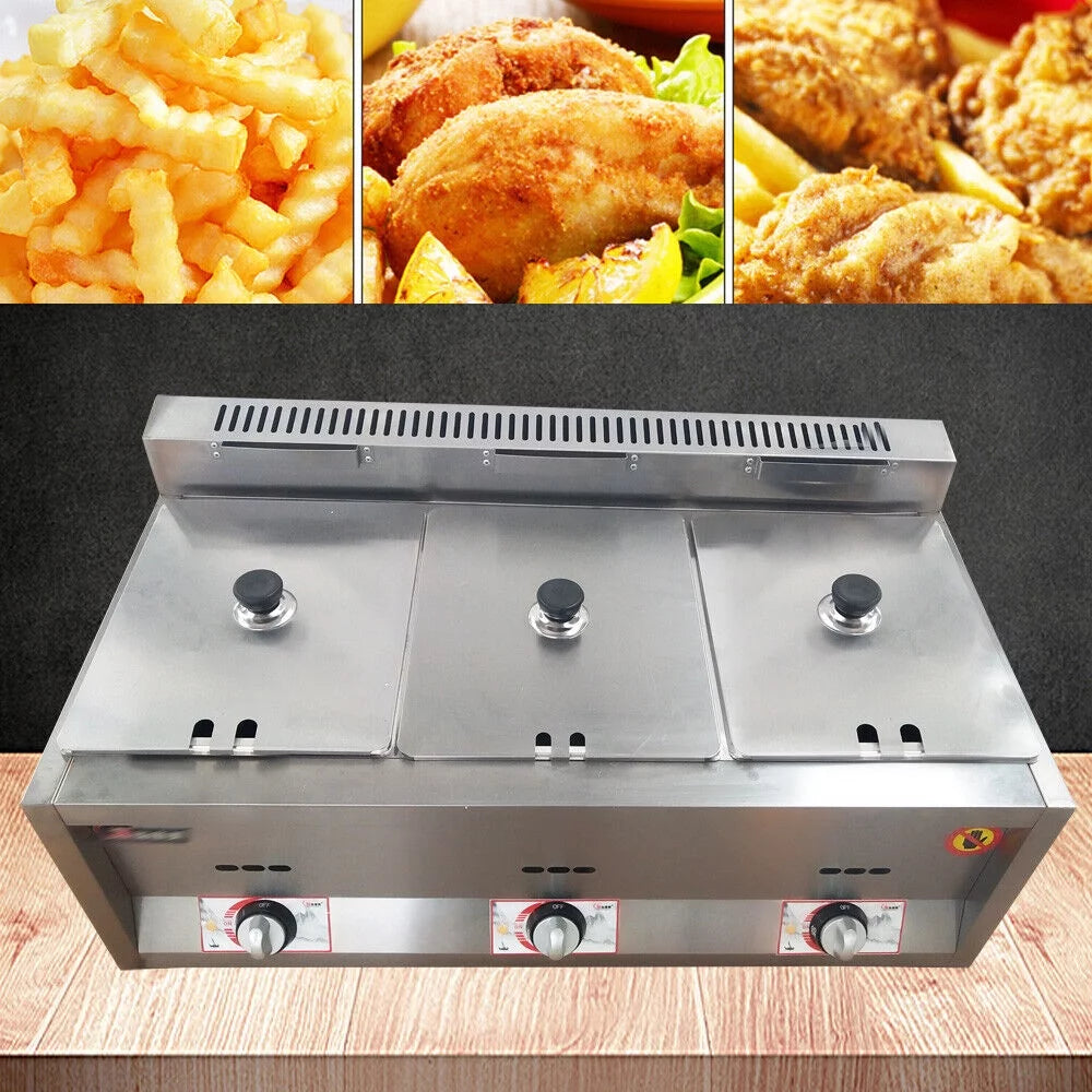 18L Propane NG Gas Fryer 3 Pan E951400