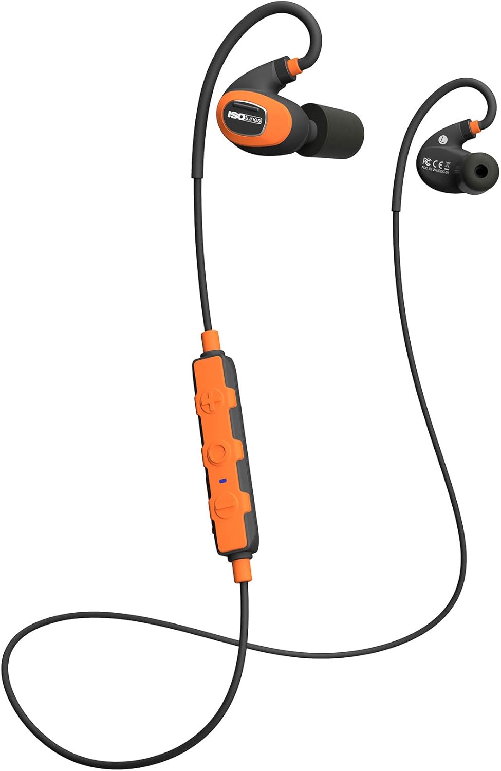 Safety Orange Bluetooth Earplug Headphones, 27 dB Noise Reduction, 16+ Hour Battery, IP67, Noise Cancelling Mic S1216